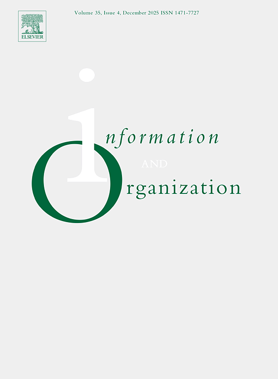 Cover of the Journal "Information & Organization"